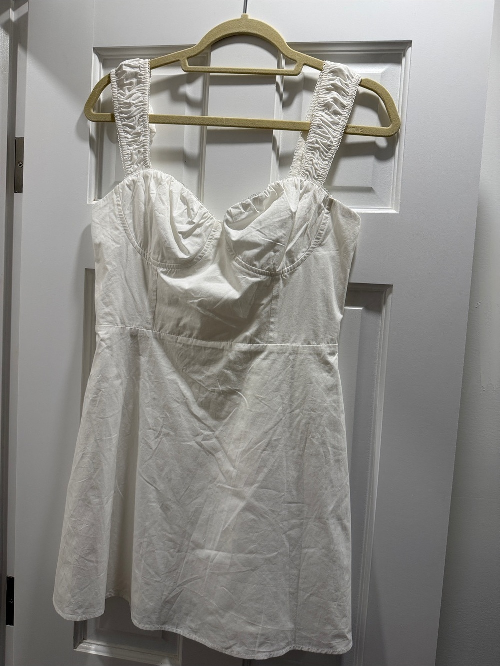 Princess Polly White Ruched-Strap Mini Dress